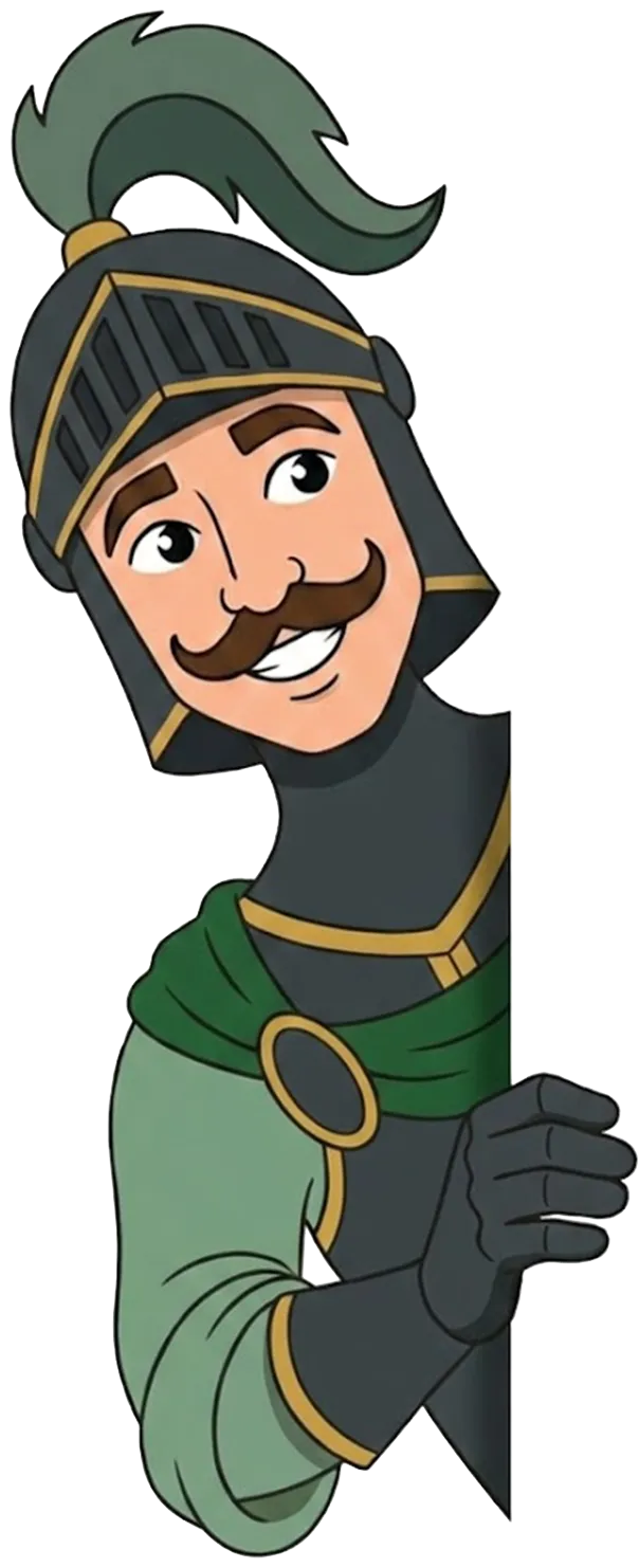 Namensloser Ritter versteckt sich auf der rechten Seite