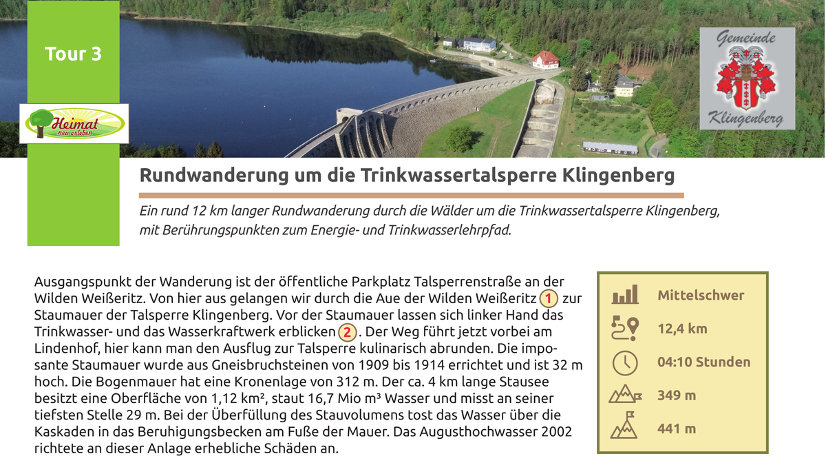 Blick über die Trinkwassertalsperre Klingenberg