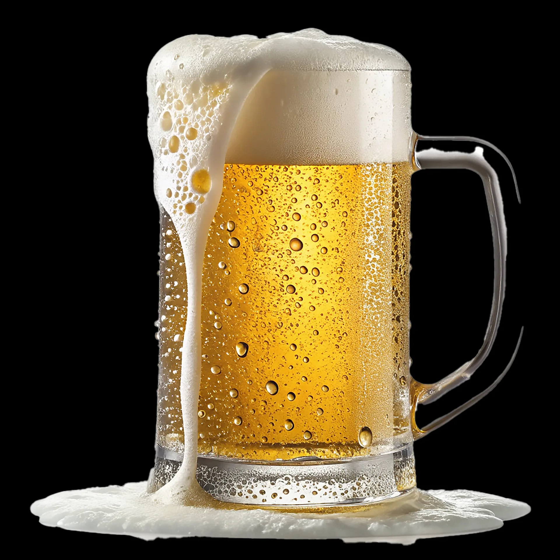 Bierkrug mit überlaufendem Schaum